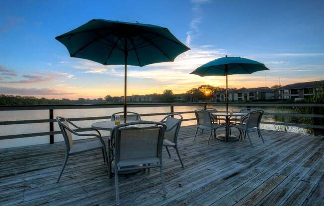 Lake views can be enjoyed from one of the pool decks.