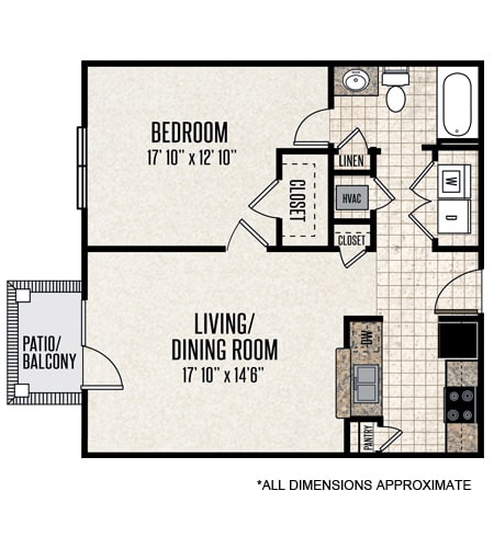 1 bed, 1 bath, 832 sqft, $1,505