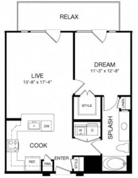1 bed, 1 bath, 754 sqft, $1,739
