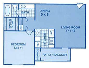 1 bed, 1 bath, 620 sqft, $828