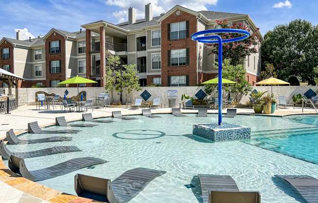 our apartments have a large pool with lounge chairs