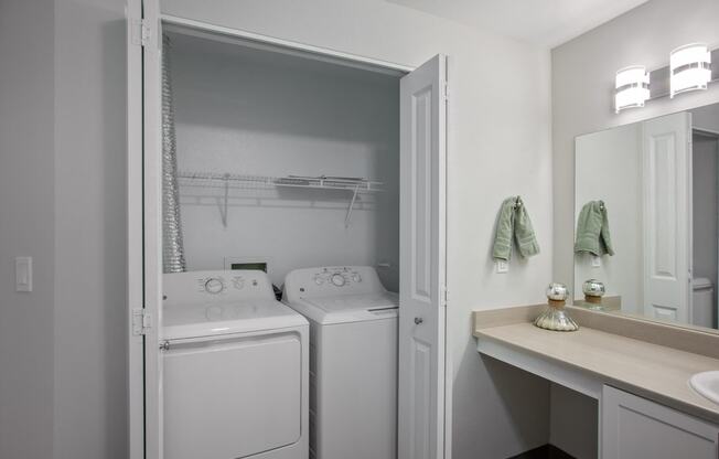 Stonesthrow Apartments Washer and Dryer in Bathroom