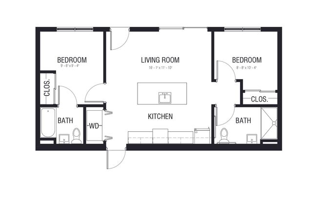 2 beds, 2 baths, 700 sqft, $3,395, Unit 5105-101