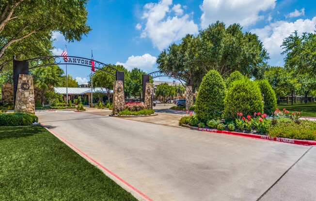 Community Entrance at The Canyons Apartments, Fort Worth, TX