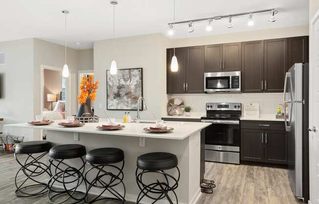 Kitchen breakfast bar at 601 Pax, Phoenix, Arizona