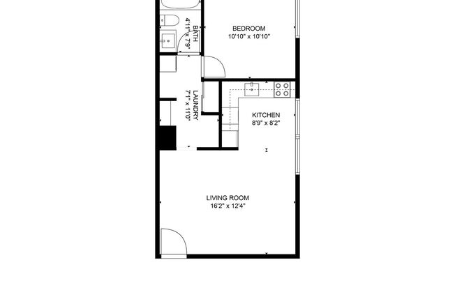 1 bed, 1 bath, 600 sqft, $1,550