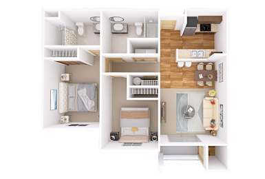 2 beds, 2 baths, 990 sqft, $1,900