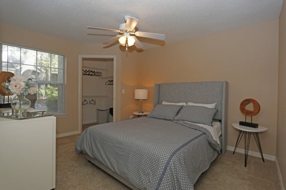 Large Closets, Bedroom with ceiling fan