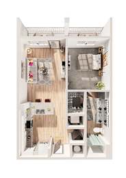 1 bed, 1 bath, 690 sqft, $1,307