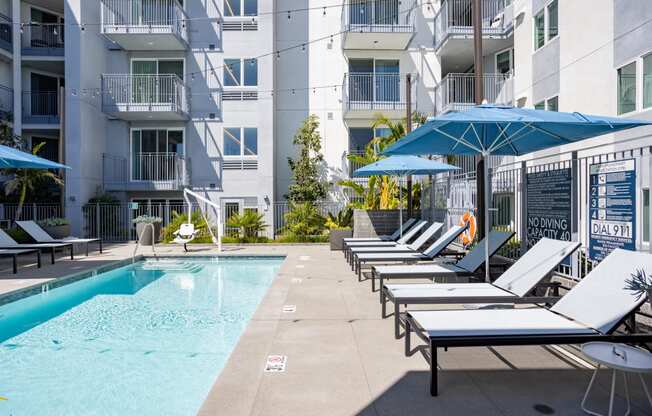 Enjoy the sunshine poolside at The Chandler in North Hollywood