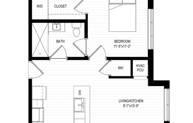 1 bed, 1 bath, 545 sqft, $2,200, Unit 517
