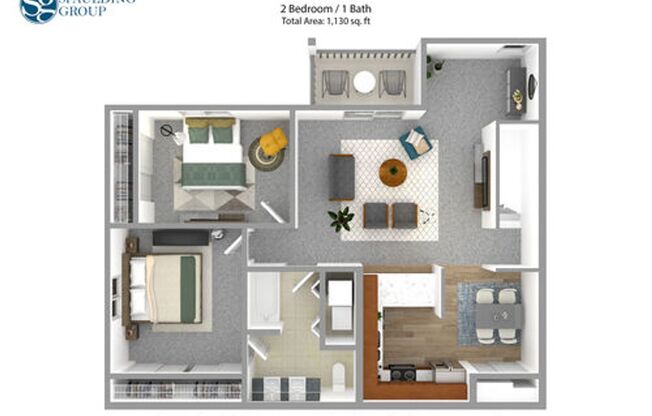 2 beds, 1 bath, 1,080 sqft, $1,335, Unit 117