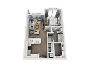 1 bed, 1 bath, 652 sqft, $2,435