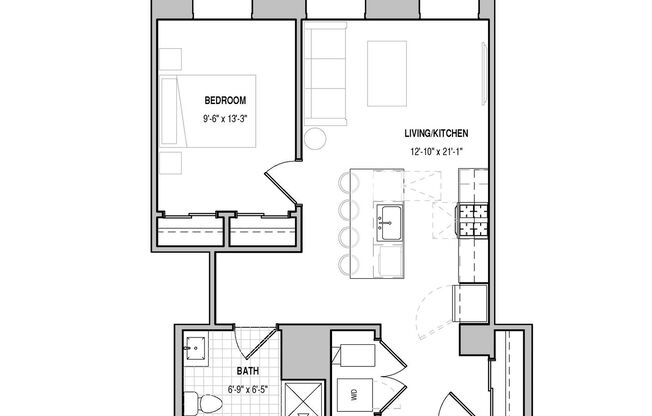 1 bed, 1 bath, 693 sqft, $1,999, Unit 102