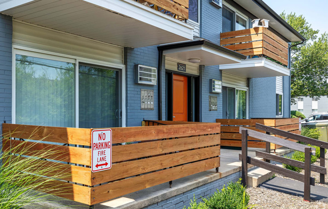 a house with a no parking sign in front of it