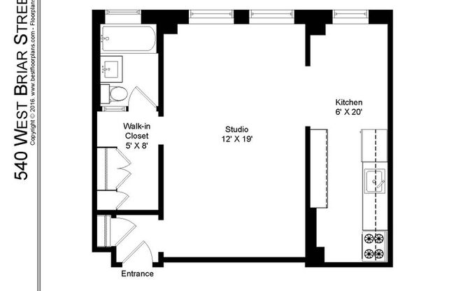 Studio, 1 bath, 509 sqft, $1,575, Unit 540-5B