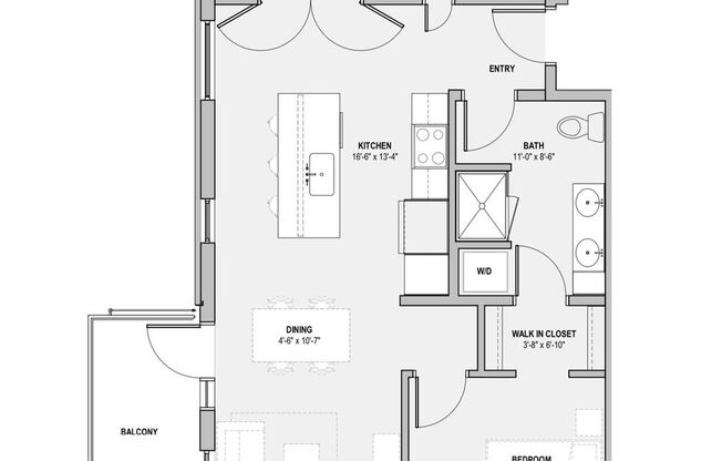 2 beds, 1 bath, 983 sqft, $3,000, Unit 213