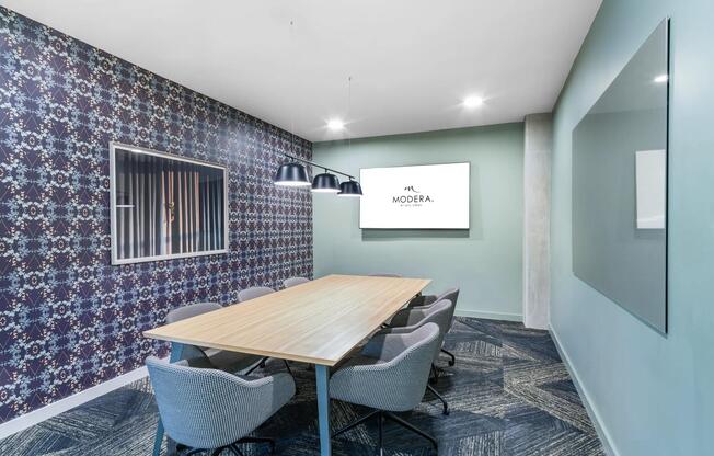 Elevate your meetings in style at Modera EaDo! Our private conference rooms offer the perfect blend of privacy and professionalism for seamless collaboration and focus.