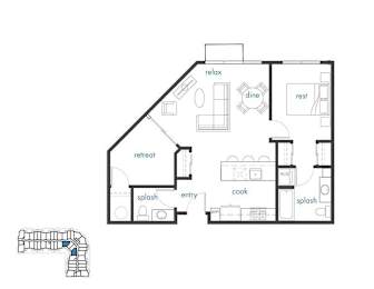 1 bed, 1 bath, 864 sqft, $2,050