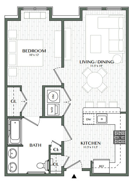 1 bed, 1 bath, 722 sqft, $2,500