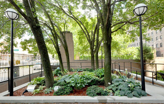 Entryway garden at the Luxury Apartment Building 444 w 35