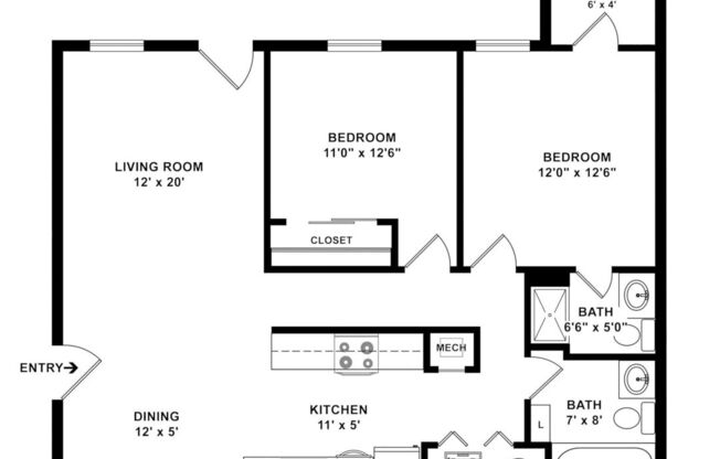 2 beds, 2 baths, 1,200 sqft, $1,347