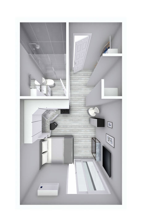 Studio, 1 bath, 425 sqft, $1,000