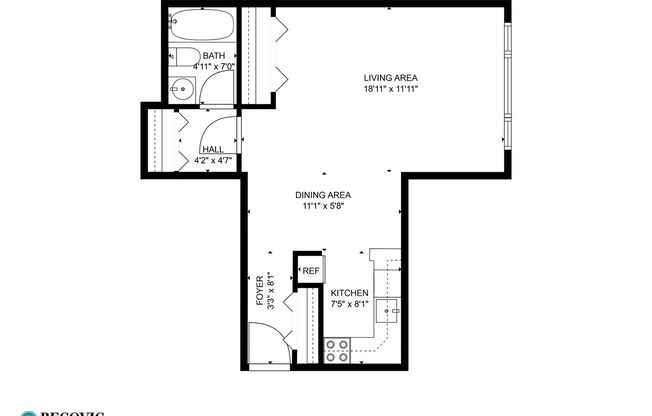 Studio, 1 bath, 447 sqft, $1,575, Unit 413