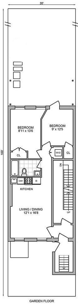 2 beds, 1 bath, $2,950, Unit GARDEN