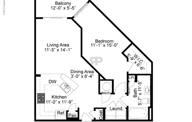 1 bed, 1 bath, 752 sqft, $1,835