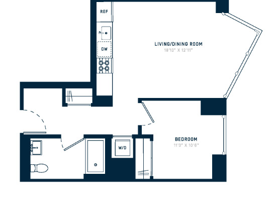 1 bed, 1 bath, 612 sqft, $4,123, Unit 24P