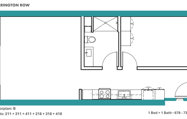 1 bed, 1 bath, 678 sqft, $3,650, Unit 418