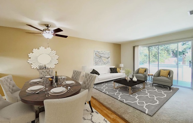 Living Room With Dining Area at Oak Pointe, California, 94538