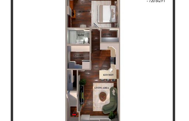 1 bed, 1 bath, 720 sqft, $2,595, Unit 31C