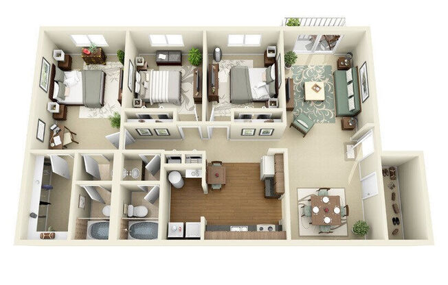 3 beds, 2 baths, 1,378 sqft, $1,849