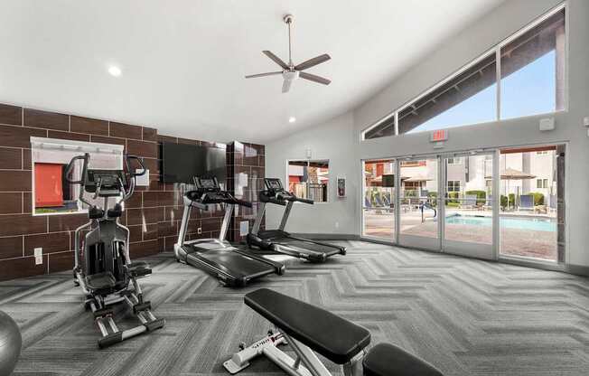 A Gym with a Variety of Equipment