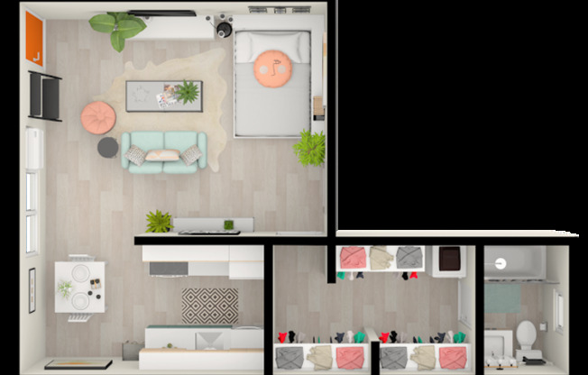 Studio, 1 bath, 445 sqft, $1,199, Unit 207