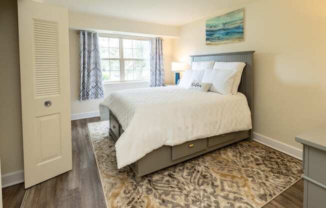 Guest Bedroom with window at Woodridge Apartments in Randallstown, MD 21133