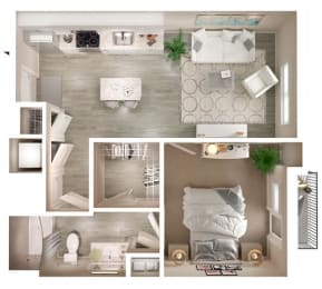 1 bed, 1 bath, 714 sqft, $1,380