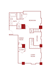 1 bed, 1 bath, 656 sqft, $1,450