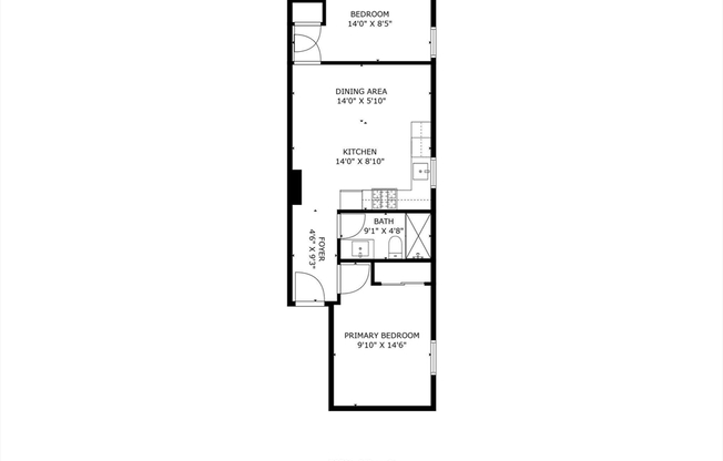 2 beds, 1 bath, 900 sqft, $2,400, Unit BR