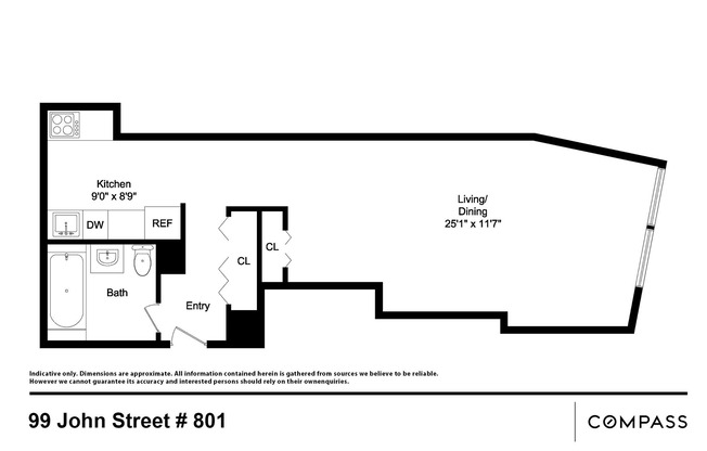 Studio, 1 bath, $3,780, Unit 801