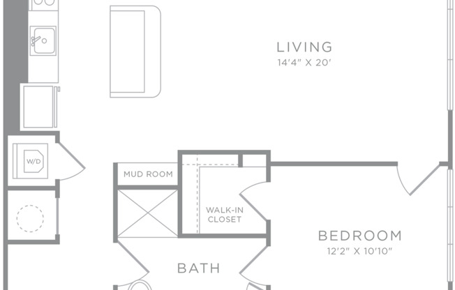 1 bed, 1 bath, 843 sqft, $1,975, Unit 601