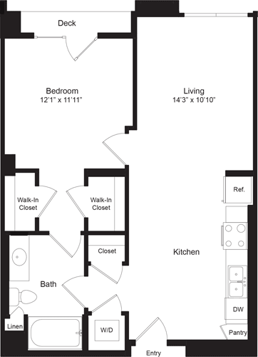 1 bed, 1 bath, 727 sqft, $2,815, Unit 002