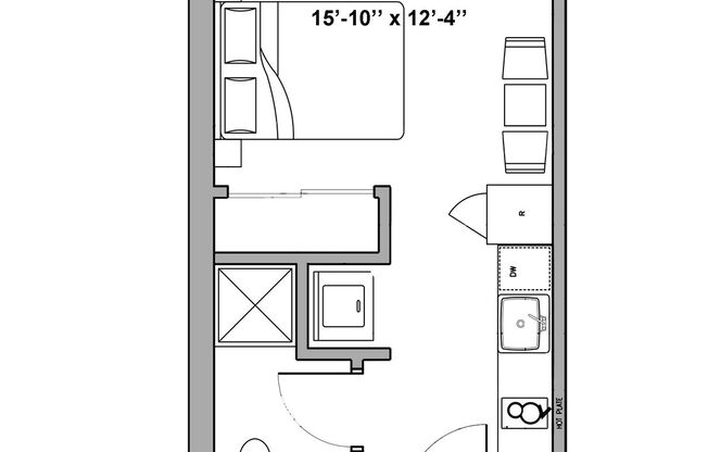 Studio, 1 bath, 395 sqft, $1,438, Unit 705