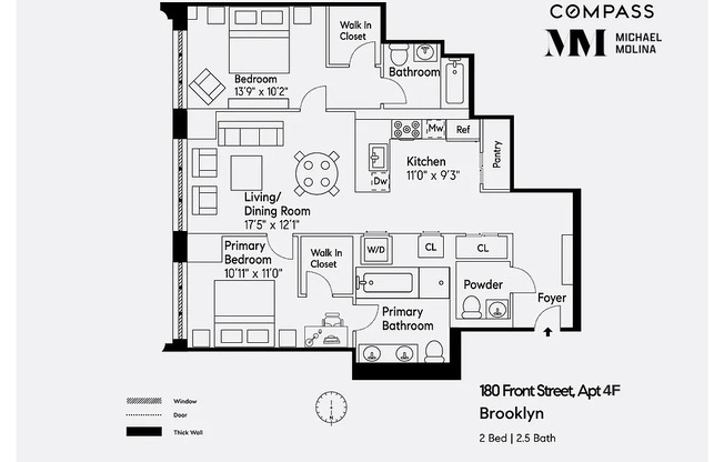 2 beds, 2.5 baths, 1,245 sqft, $9,250, Unit 4F