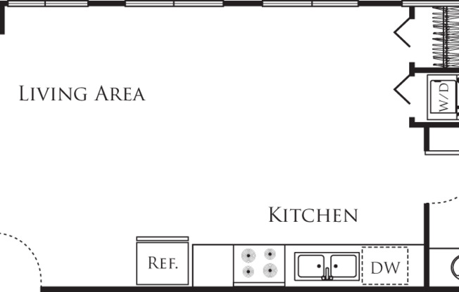 Studio, 1 bath, 461 sqft, $1,730, Unit 629