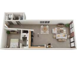 1 bed, 1 bath, 706 sqft, $1,995