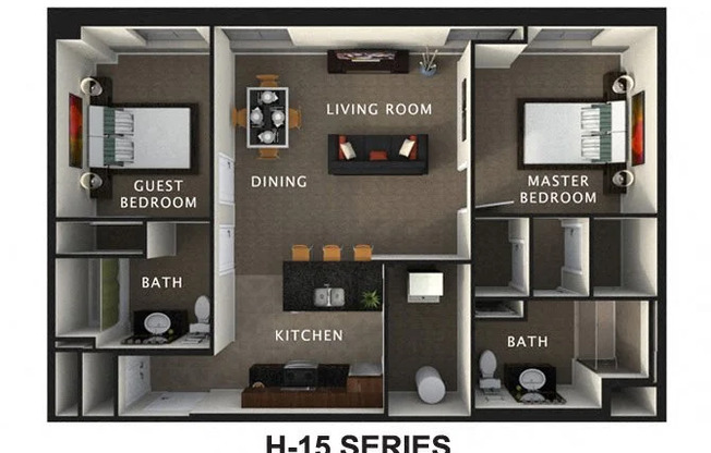 2 beds, 2 baths, 1,400 sqft, $1,846