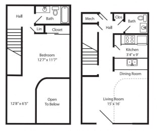 1 bed, 1.5 baths, 879 sqft, $1,068